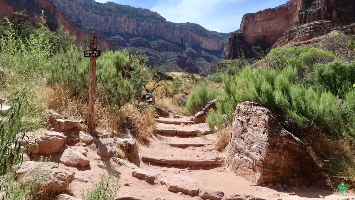 The first few steps back up the canyon, departing Indian Garden