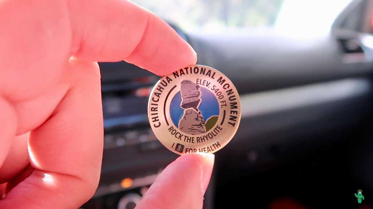 A pin you we will be rewarded for hiking over 5 miles at Chiricahua